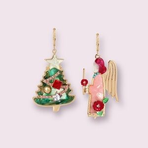 Betsey Johnson Angel Mismatch Drop Earrings